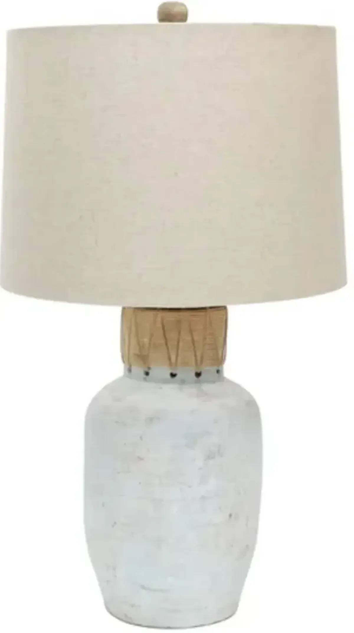 Crestview Isla Cane Beige/Brown/White Table Lamp