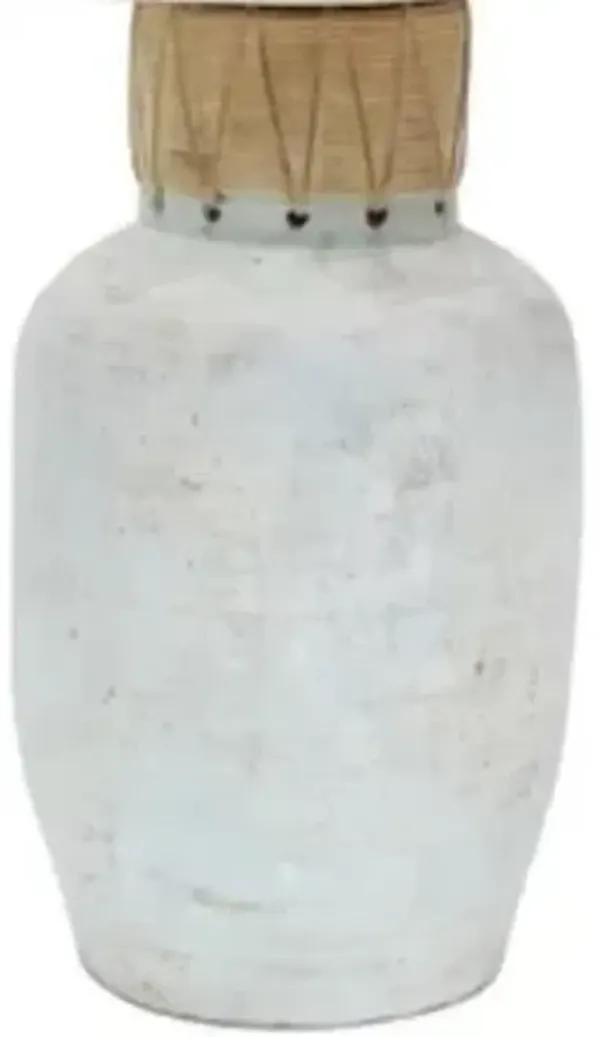 Crestview Isla Cane Beige/Brown/White Table Lamp