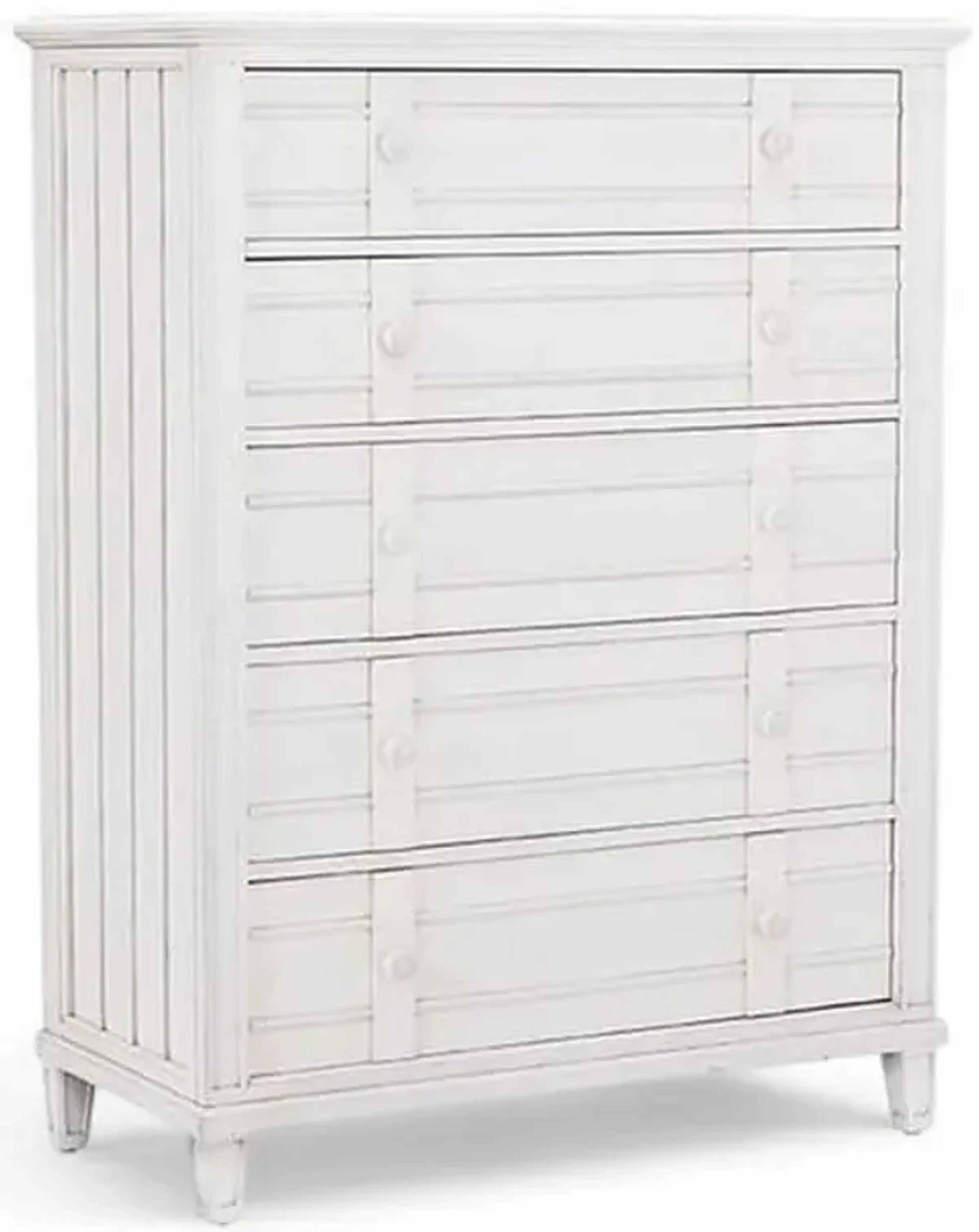 Palmetto Home Cane Bay White 5-Drawer Chest | Furniture.com