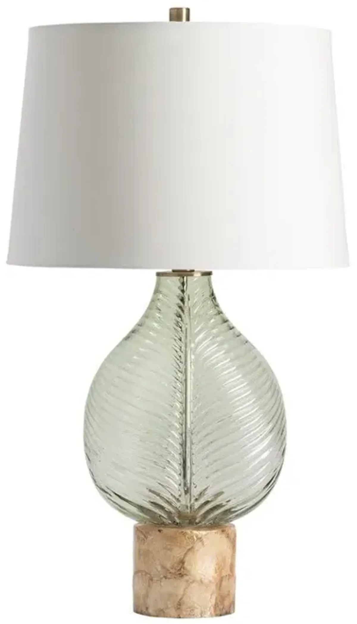 Crestview Leaf Capiz Shell/Green Glass Table Lamp