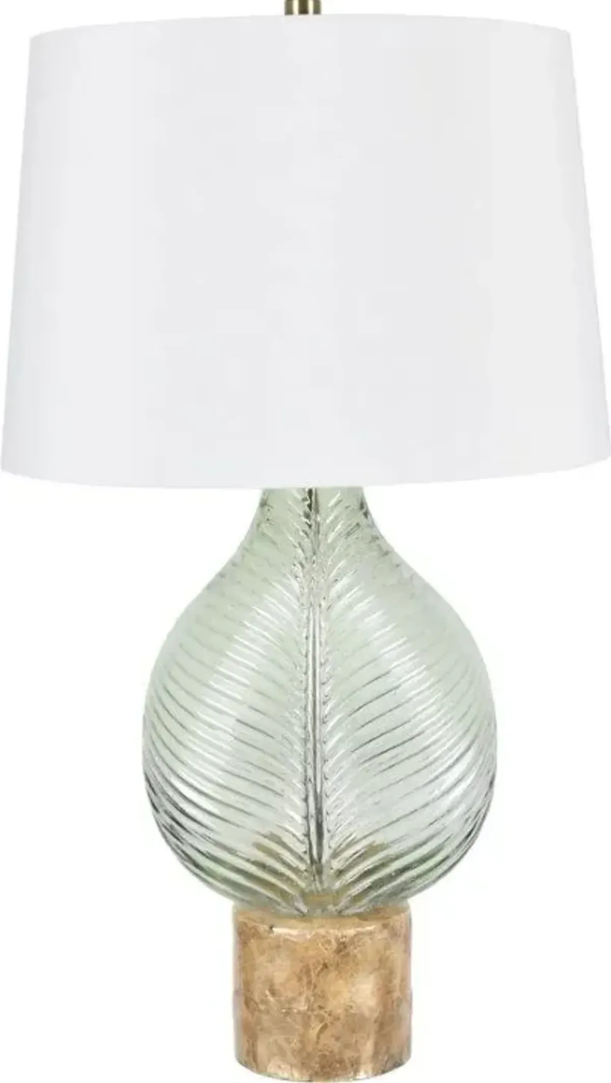 Crestview Leaf Capiz Shell/Green Glass Table Lamp