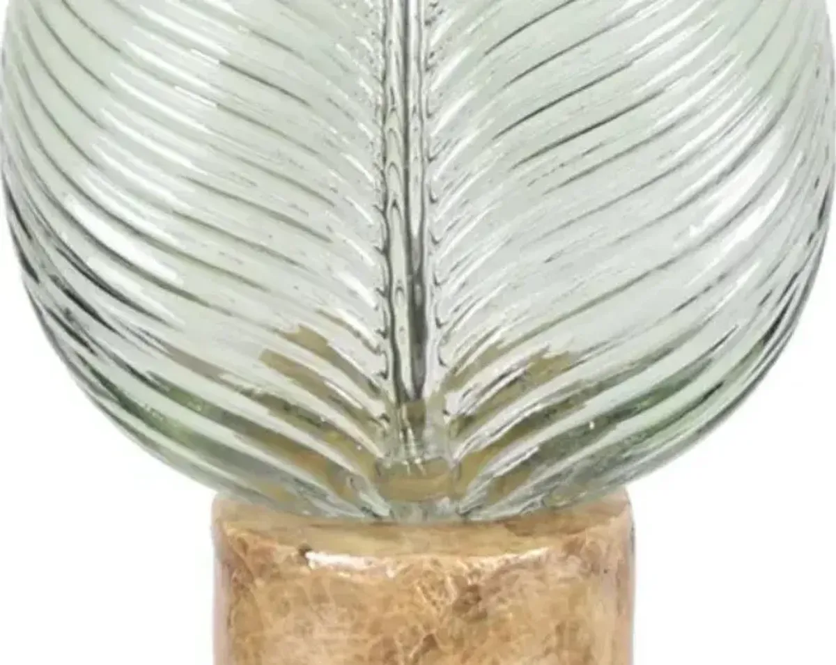 Crestview Leaf Capiz Shell/Green Glass Table Lamp