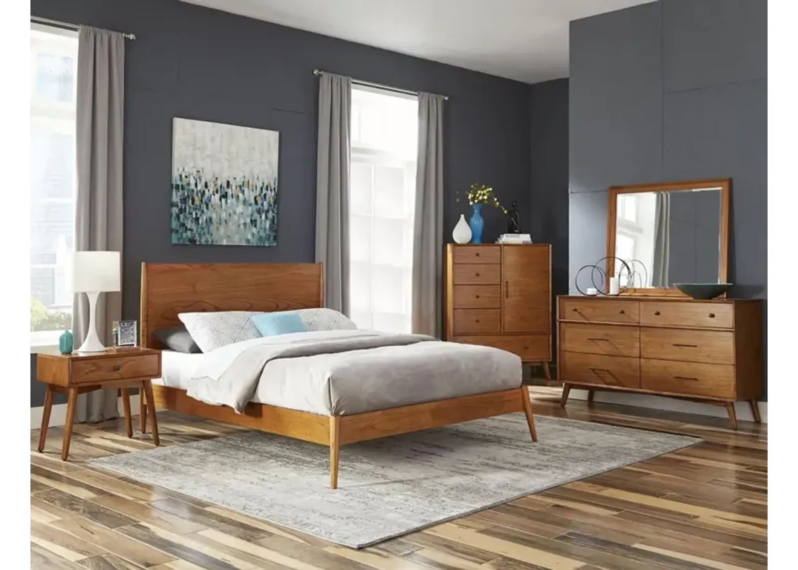 Sunny Designs American Modern Cinnamon Eastern King Panel Bed