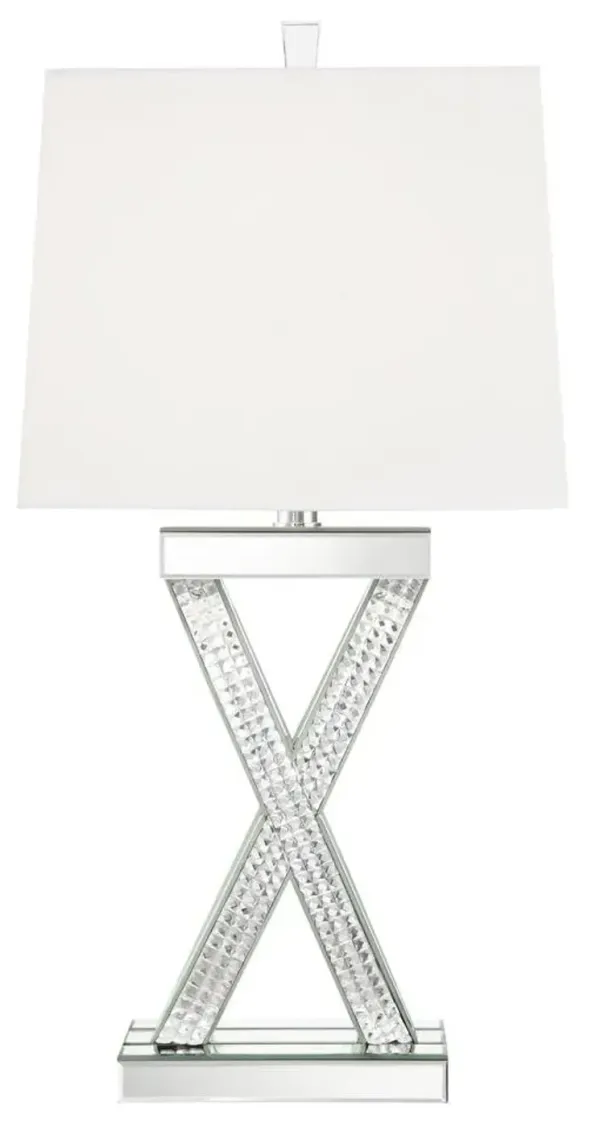 Coaster Dominick 31 Inch Tapered Mirrored Acrylic Table Lamp Silver