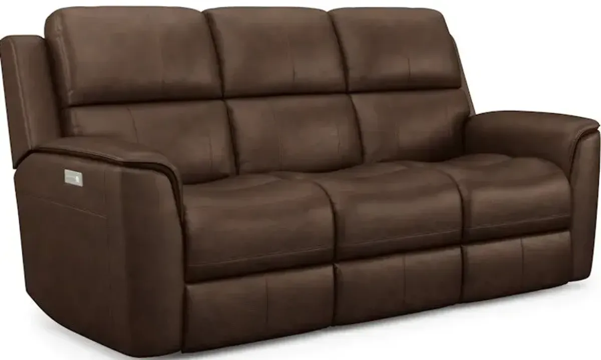 HENRY LEATHER TRIPLE PWR RECL SOFA ZERO GRAVITY IN BURNT UMBER 946-71