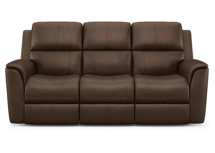 HENRY LEATHER TRIPLE PWR RECL SOFA ZERO GRAVITY IN BURNT UMBER 946-71