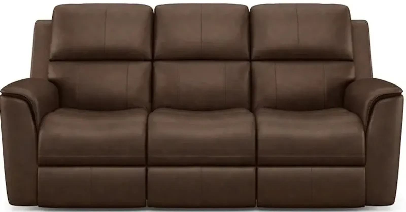 Flexsteel Henry Burnt Umber Zero Gravity Leather Triple Power Reclining Sofa