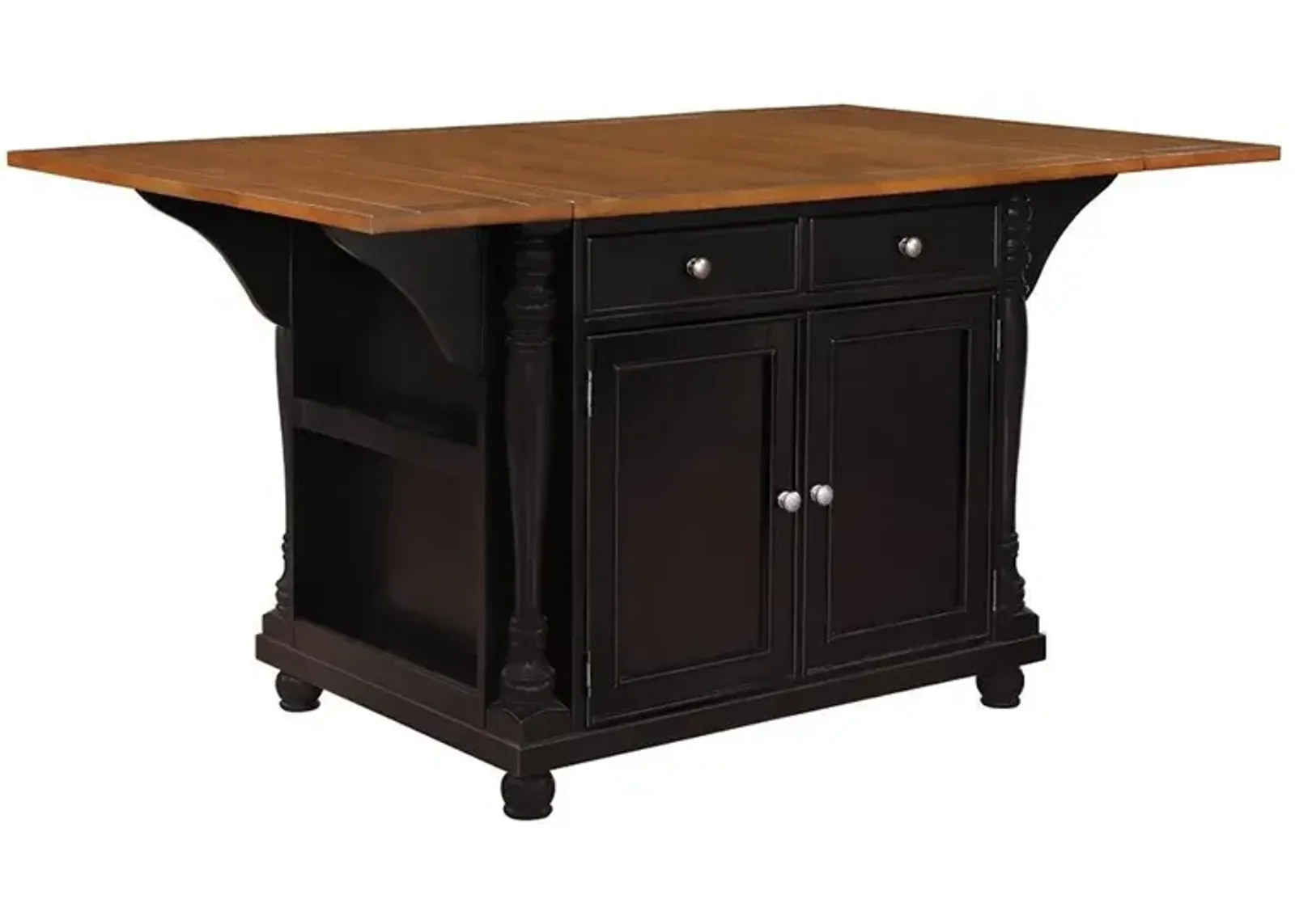 Coaster Slater 2-Drawer Drop Leaf Kitchen Island Table Black