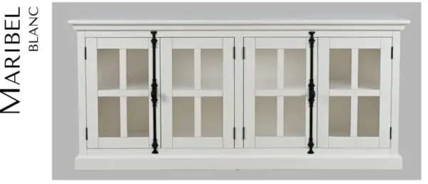 Jofran Maribel 60 Inch Accent Cabinet Blanc