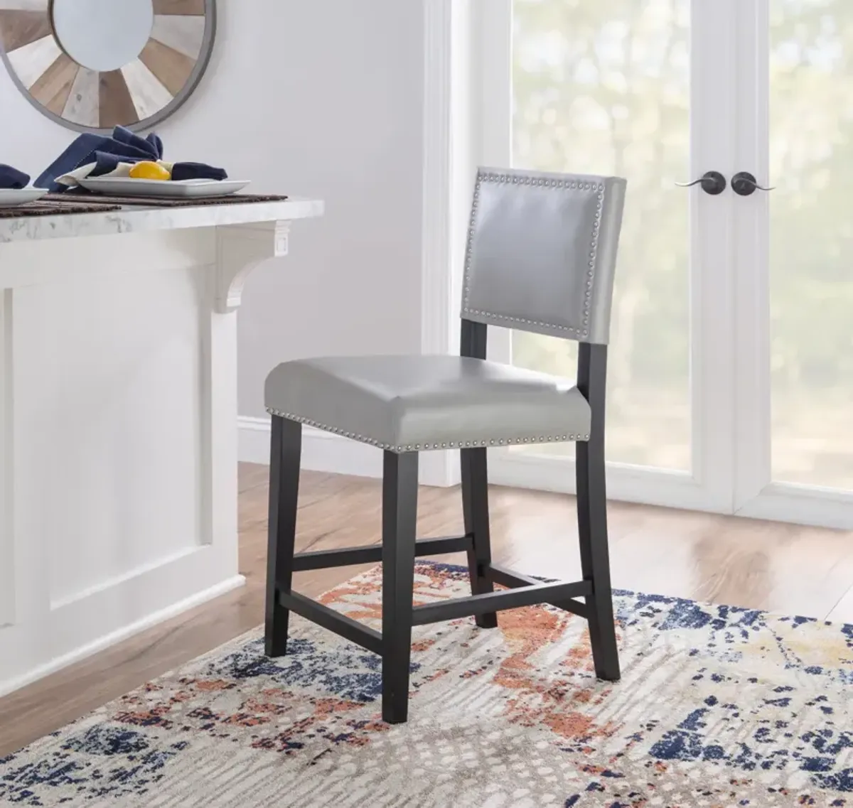 Linon Brook Dove Gray Counter Stool