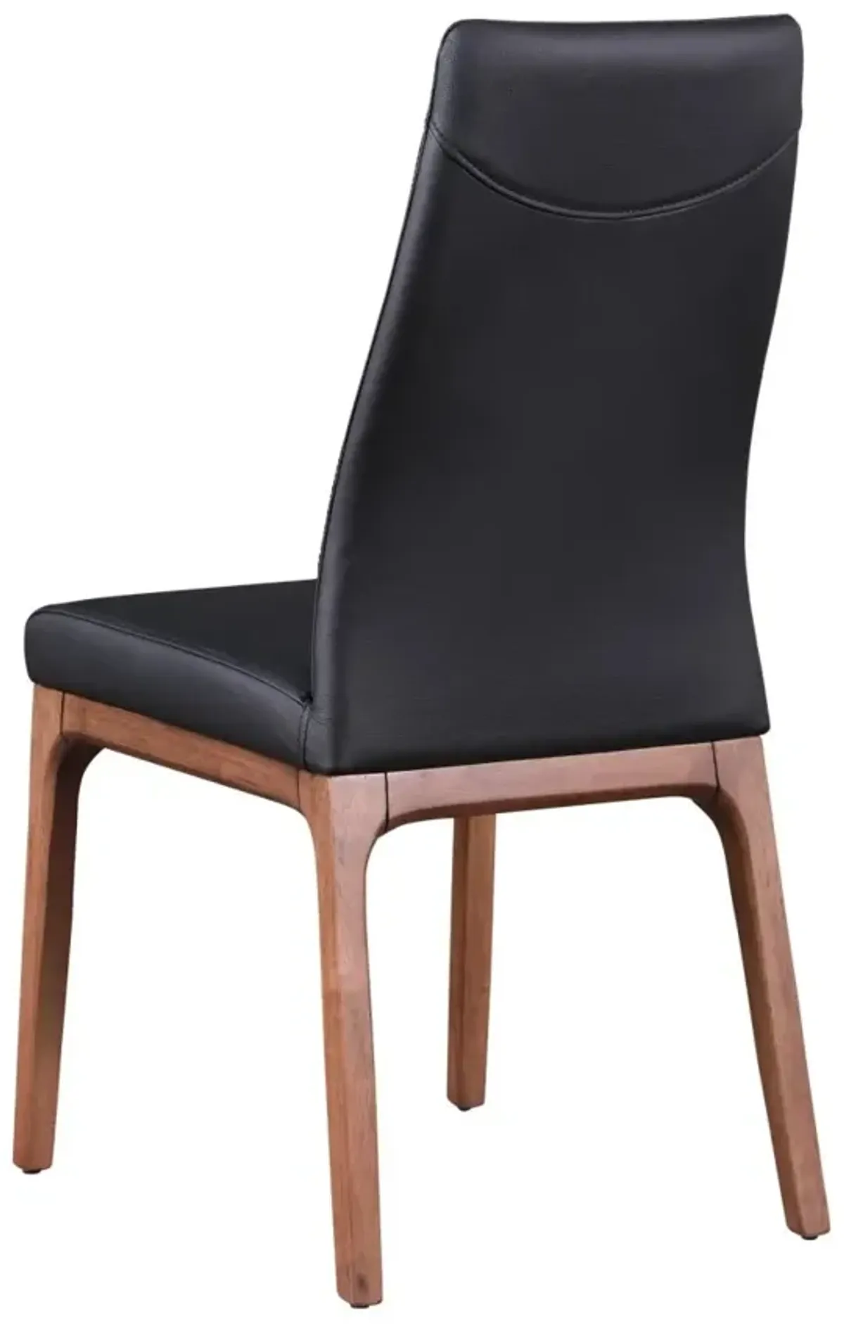 Chintaly Esther Black/Walnut Contour Back Upholstered Side Chair with Solid Wood Base