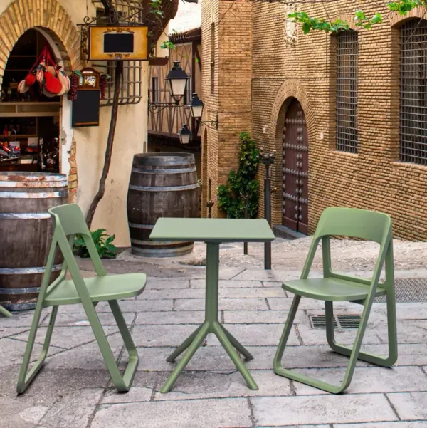Compamia Dream Folding Green Outdoor Bistro Table Set