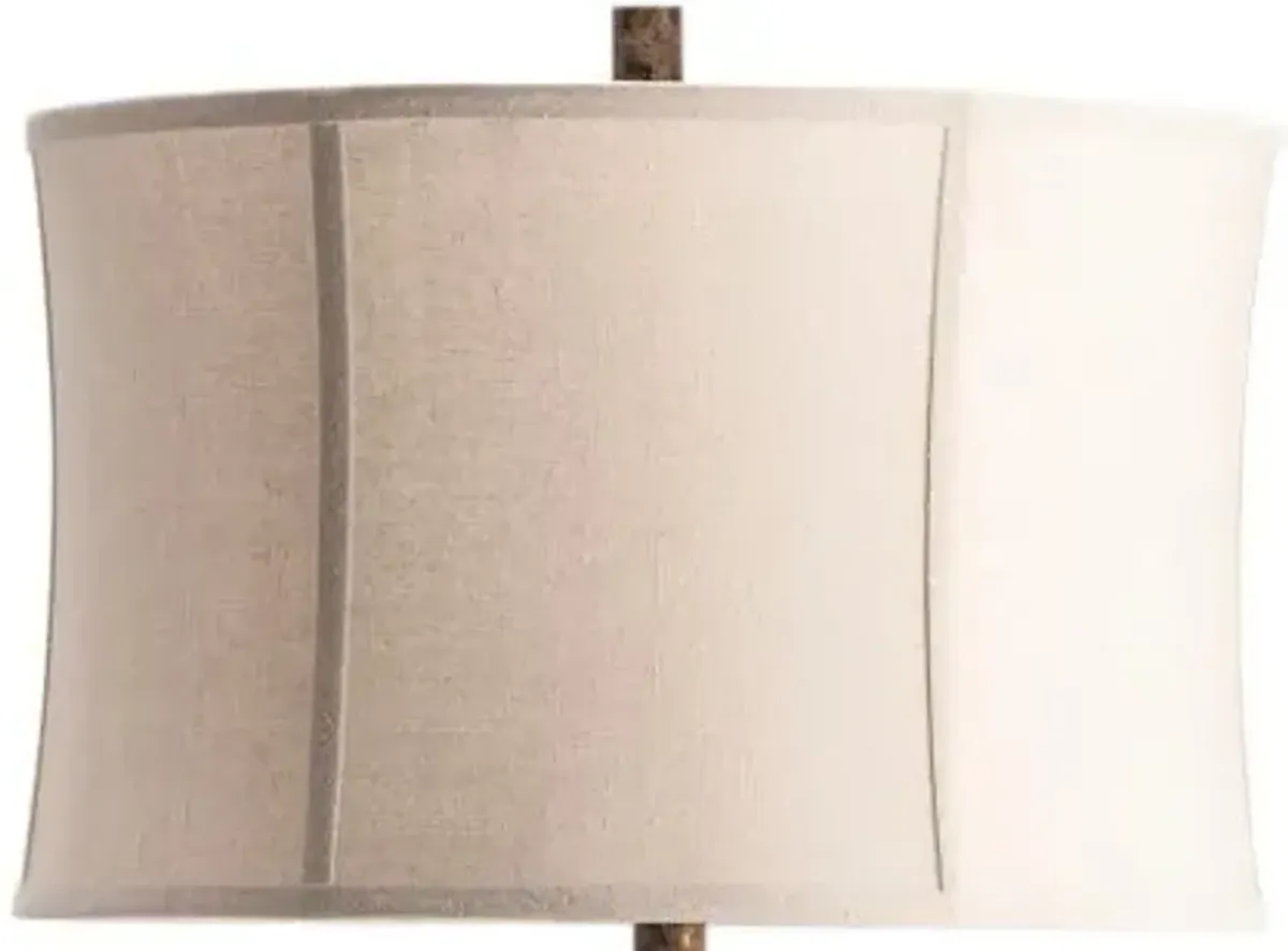 Crestview Mariposa Corner Bronze/Off-White Table Lamp