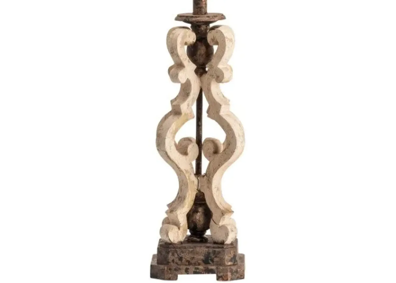 Crestview Mariposa Corner Bronze/Off-White Table Lamp