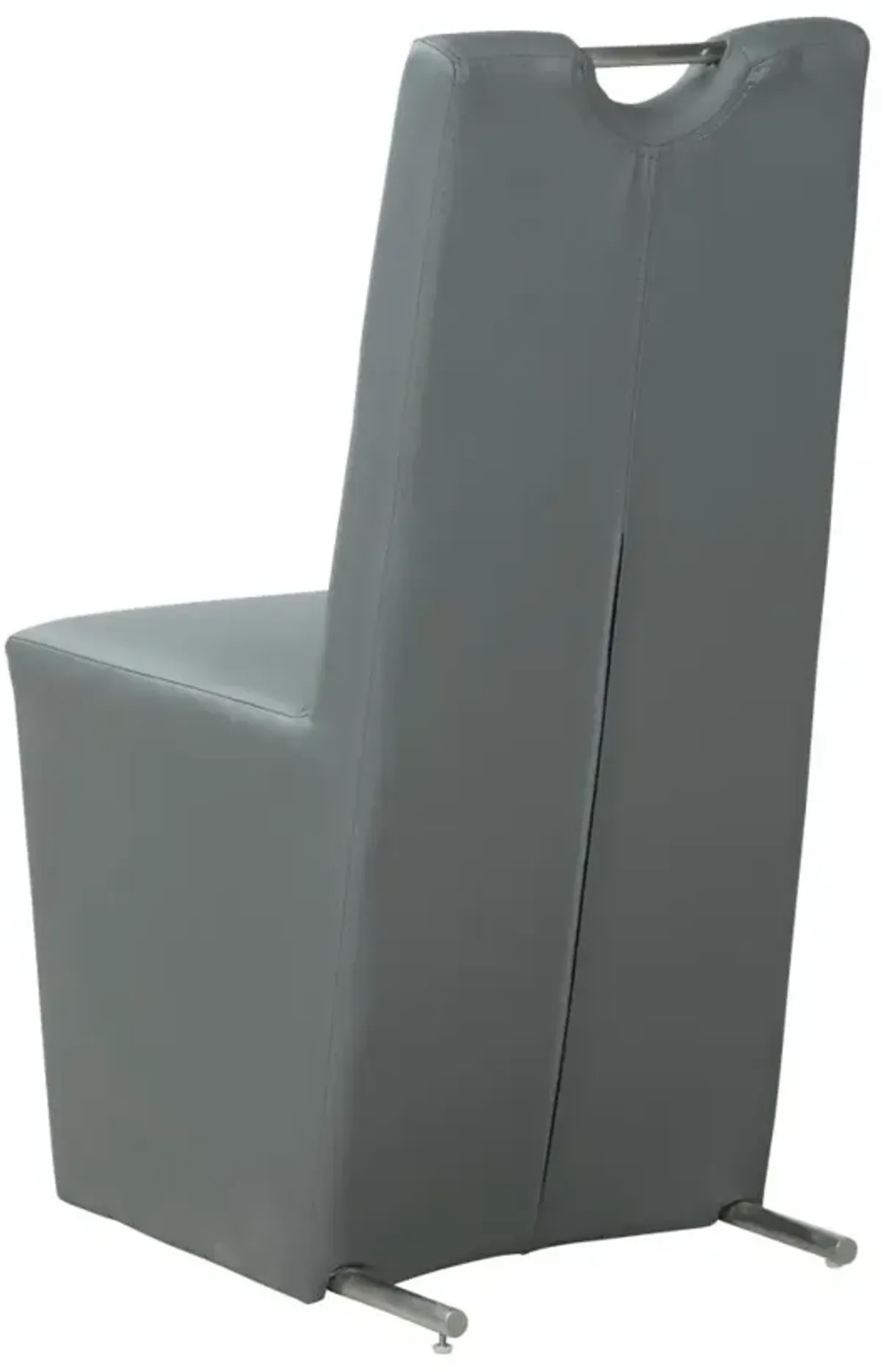 Chintaly Evie Grey Contemporary Upholstered Handle-Back Side Chair