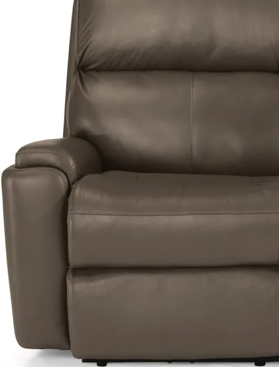 RIO DARK STONE POWER RECLINING LEATHER LOVESEAT WITH POWER HEADRESTS