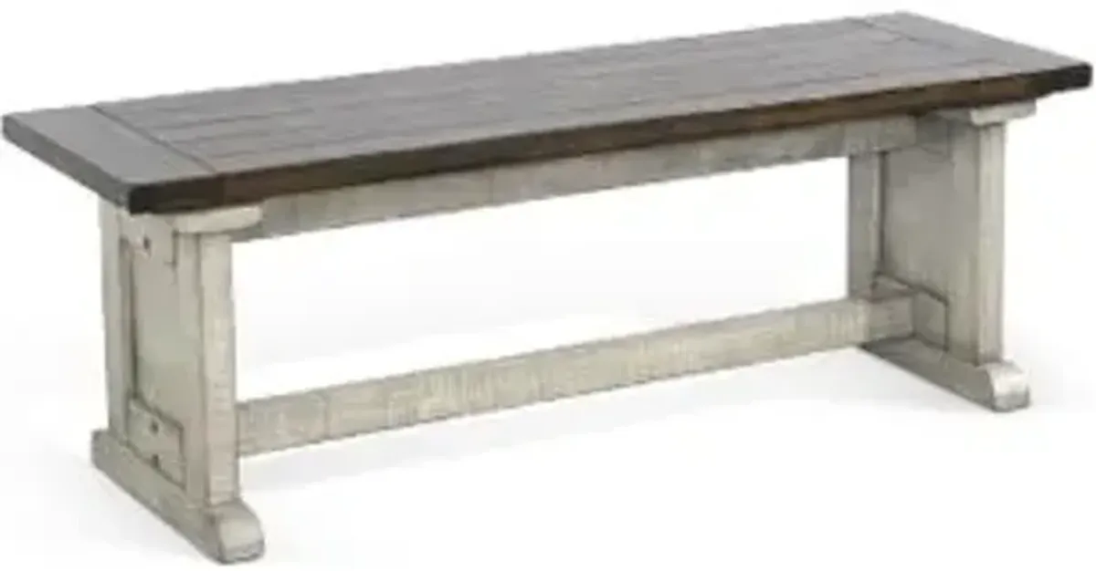 Sunny Designs Homestead Hills Tobacco Leaf & Alpine Grey Side Bench