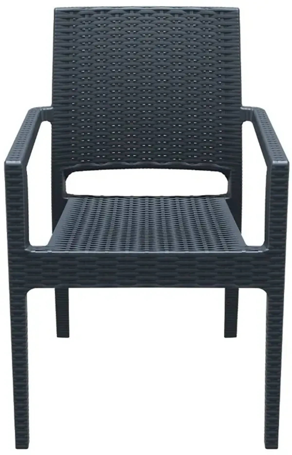 Compamia Ibiza Resin Wickerlook Dining Arm Chair Dark Gray