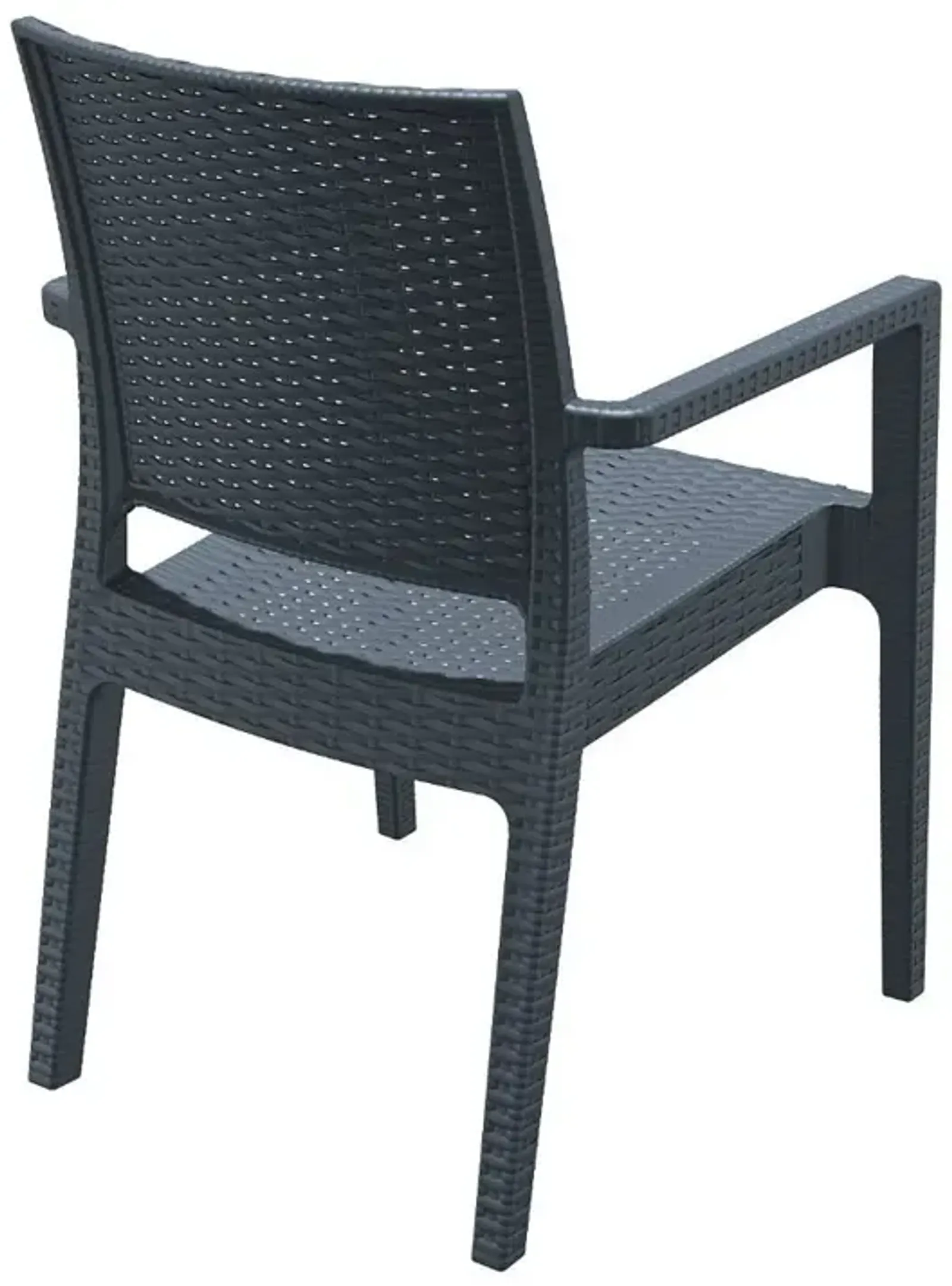 Compamia Ibiza Resin Wickerlook Dining Arm Chair Dark Gray