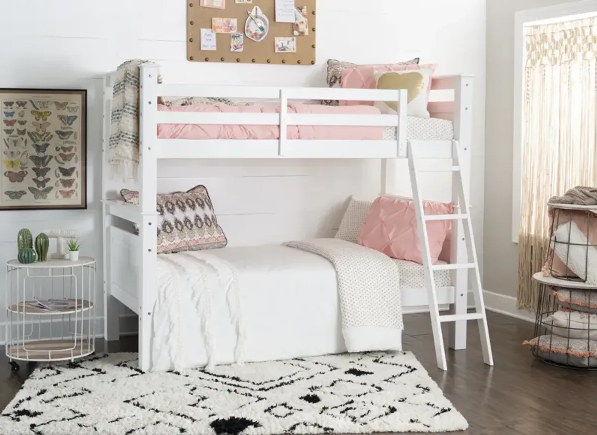 Powell Kids/Teens Beckett White Twin Over Twin Bunk Bed