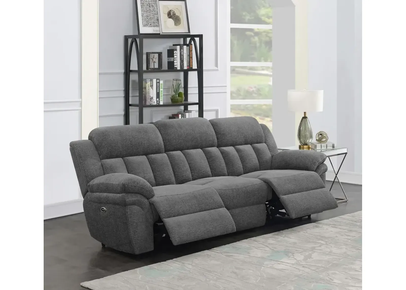 Coaster Bahrain Upholstered Power Sofa Charcoal