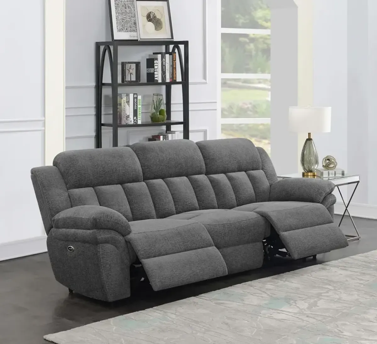 Coaster Bahrain Upholstered Power Sofa Charcoal