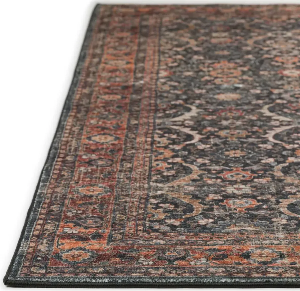 Dalyn Time-Worn Tapestry Charcoal & Copper Medallion 5'X8' Area Rug