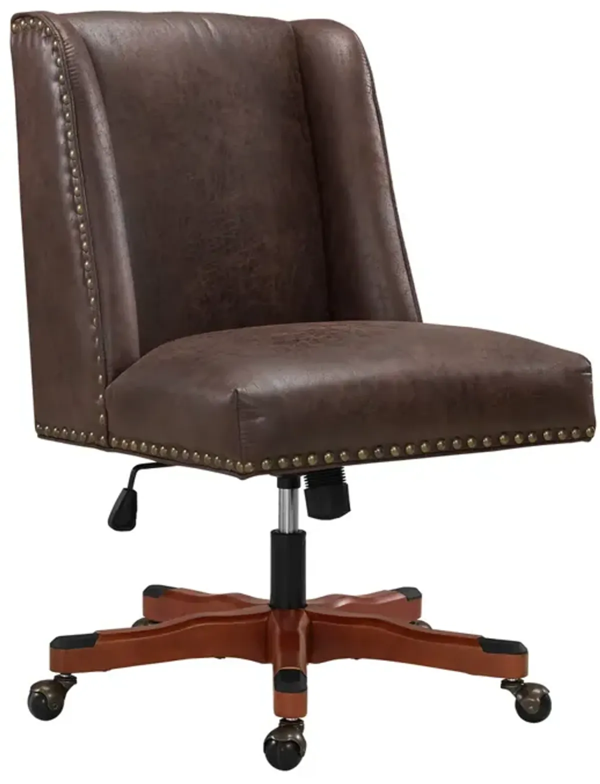 Linon Draper Brown Home Office Desk Chair