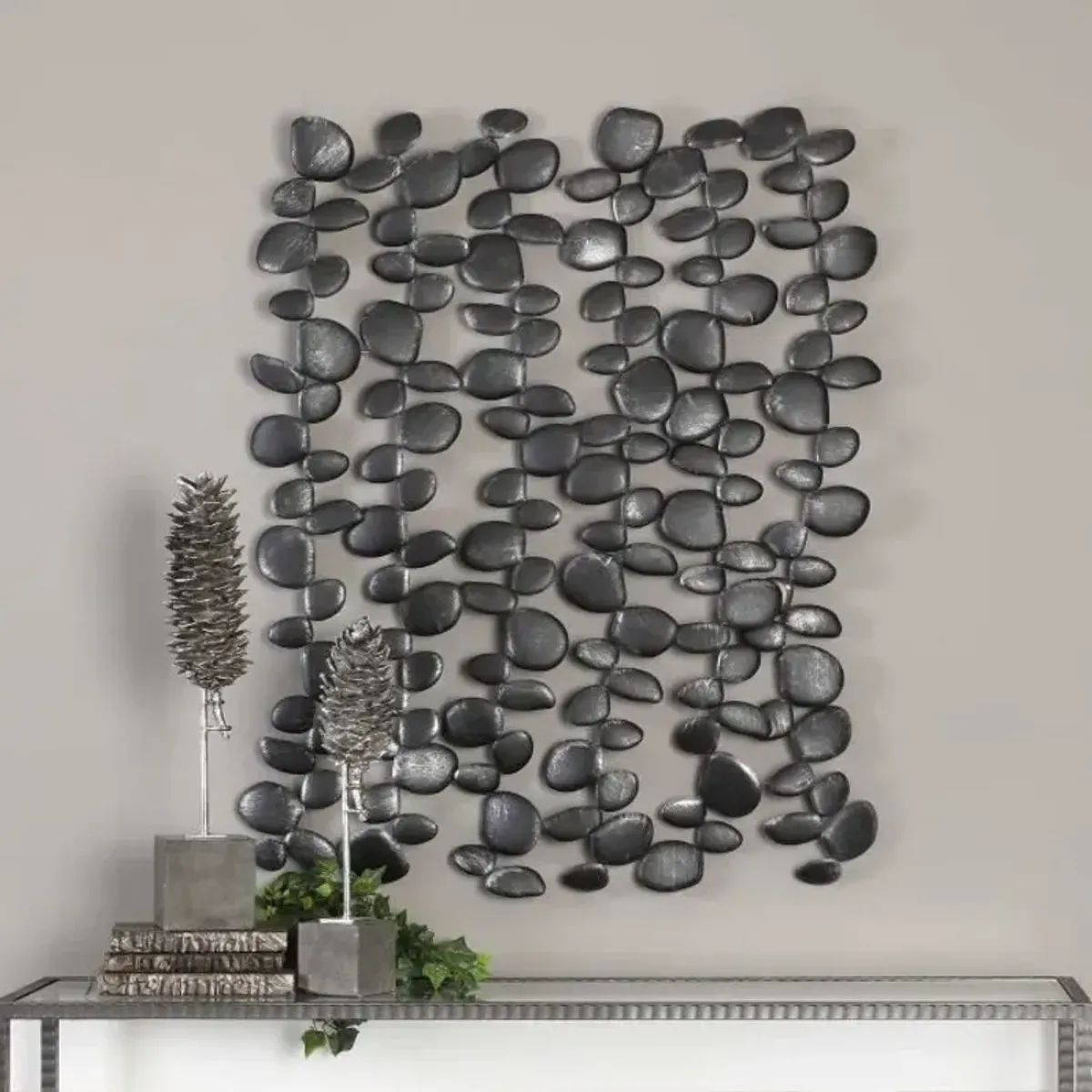 Uttermost Charcoal Black Skipping Stones Metal Wall Art Decor