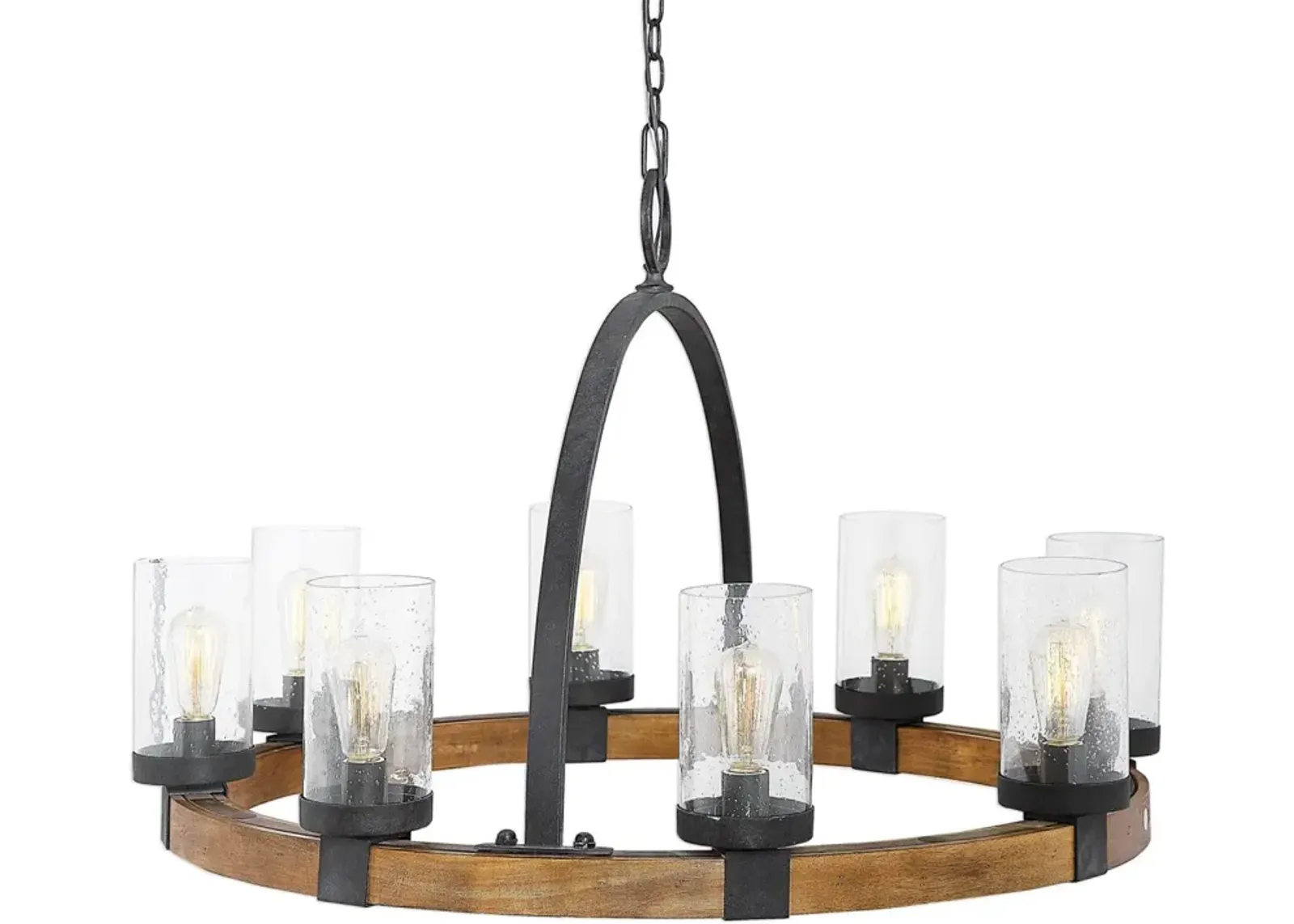 Uttermost by Kalizma Home Atwood Bronze Wagon Wheel Pendant Light