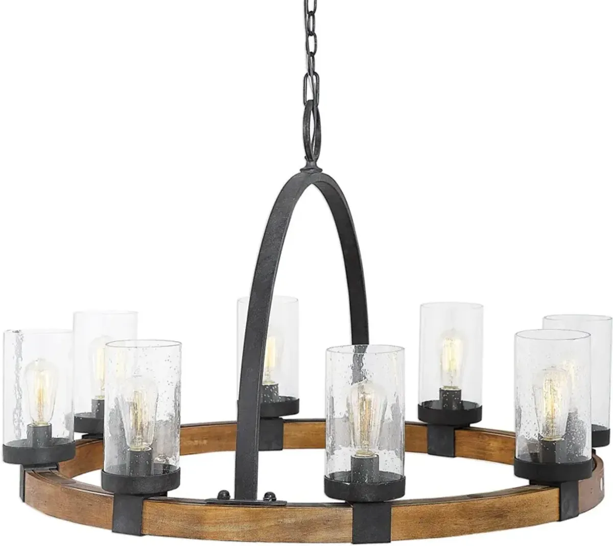 Uttermost by Kalizma Home Atwood Bronze Wagon Wheel Pendant Light