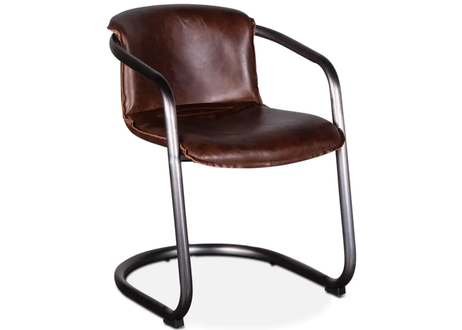 PORTOFINO LEATHER DINING CHAIR GEISHA BROWN