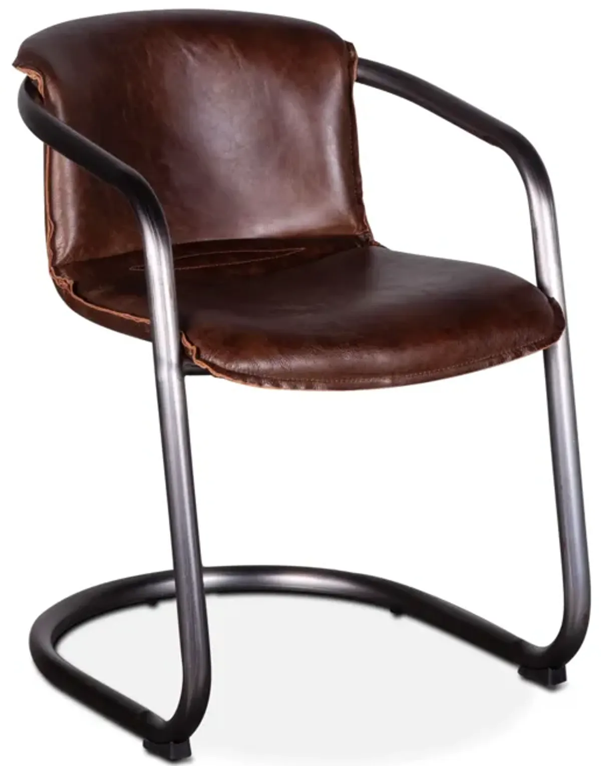 PORTOFINO LEATHER DINING CHAIR GEISHA BROWN