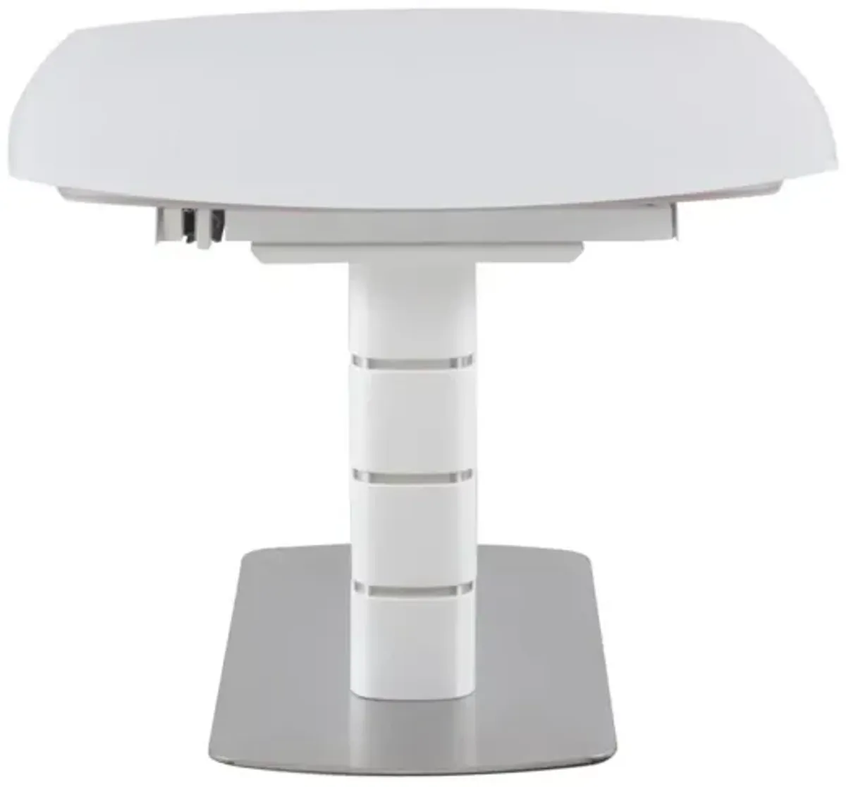 Chintaly Charlotte Contemporary White Motion-Extendable Dining Table