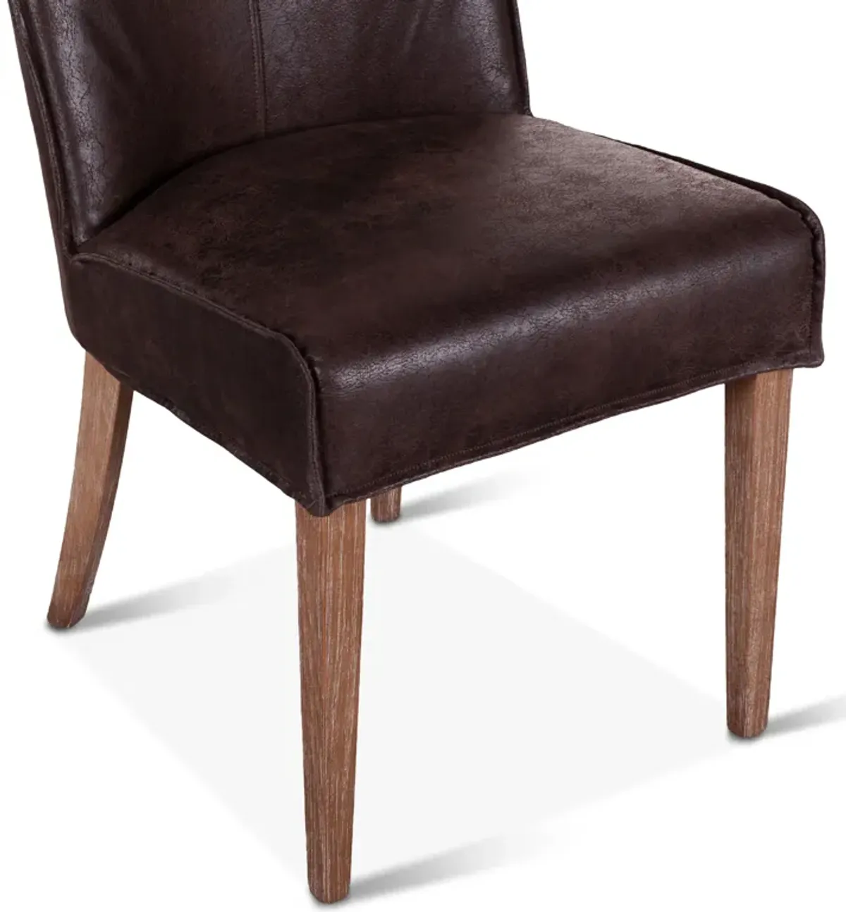 Home Trends Design Grosvenor Dark Brown Leather Side Armless Chair