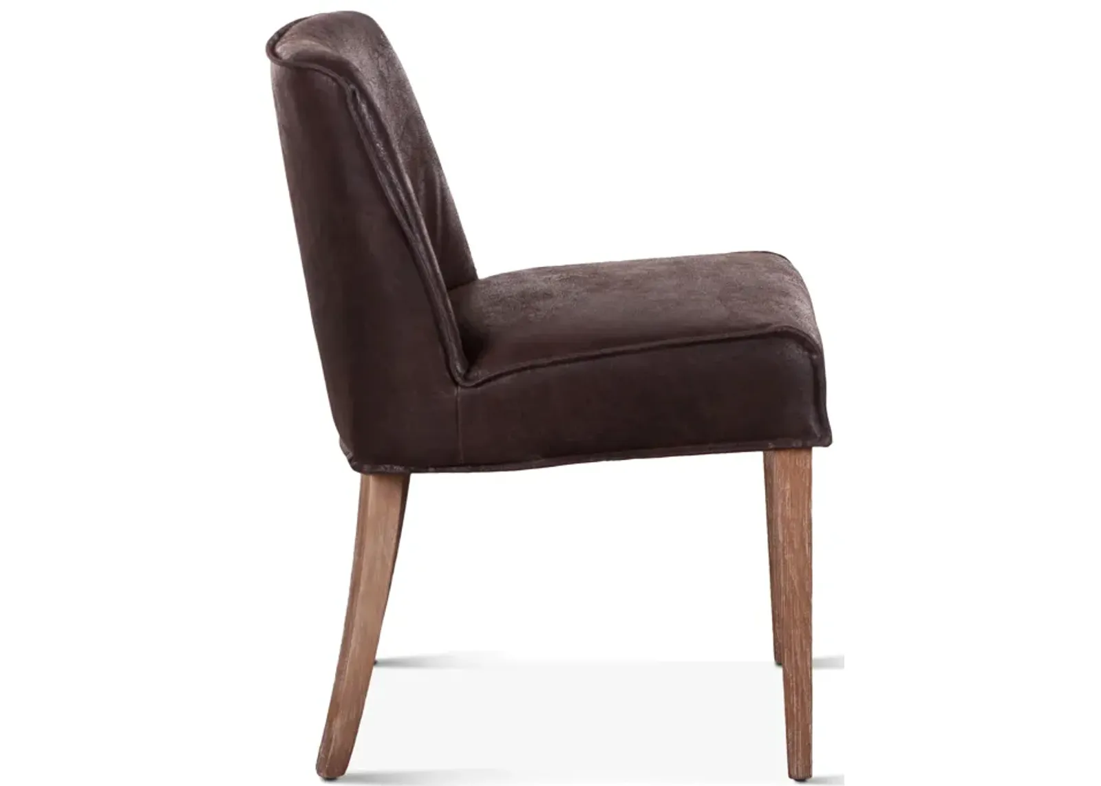 Home Trends Design Grosvenor Dark Brown Leather Side Armless Chair