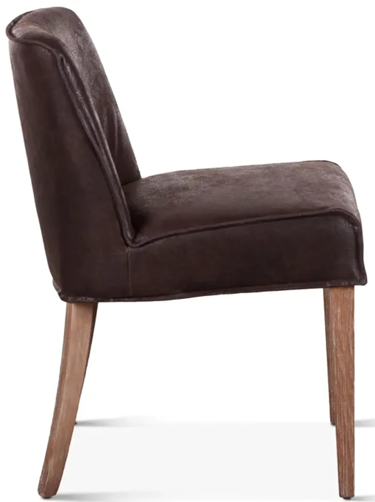 Home Trends Design Grosvenor Dark Brown Leather Side Armless Chair