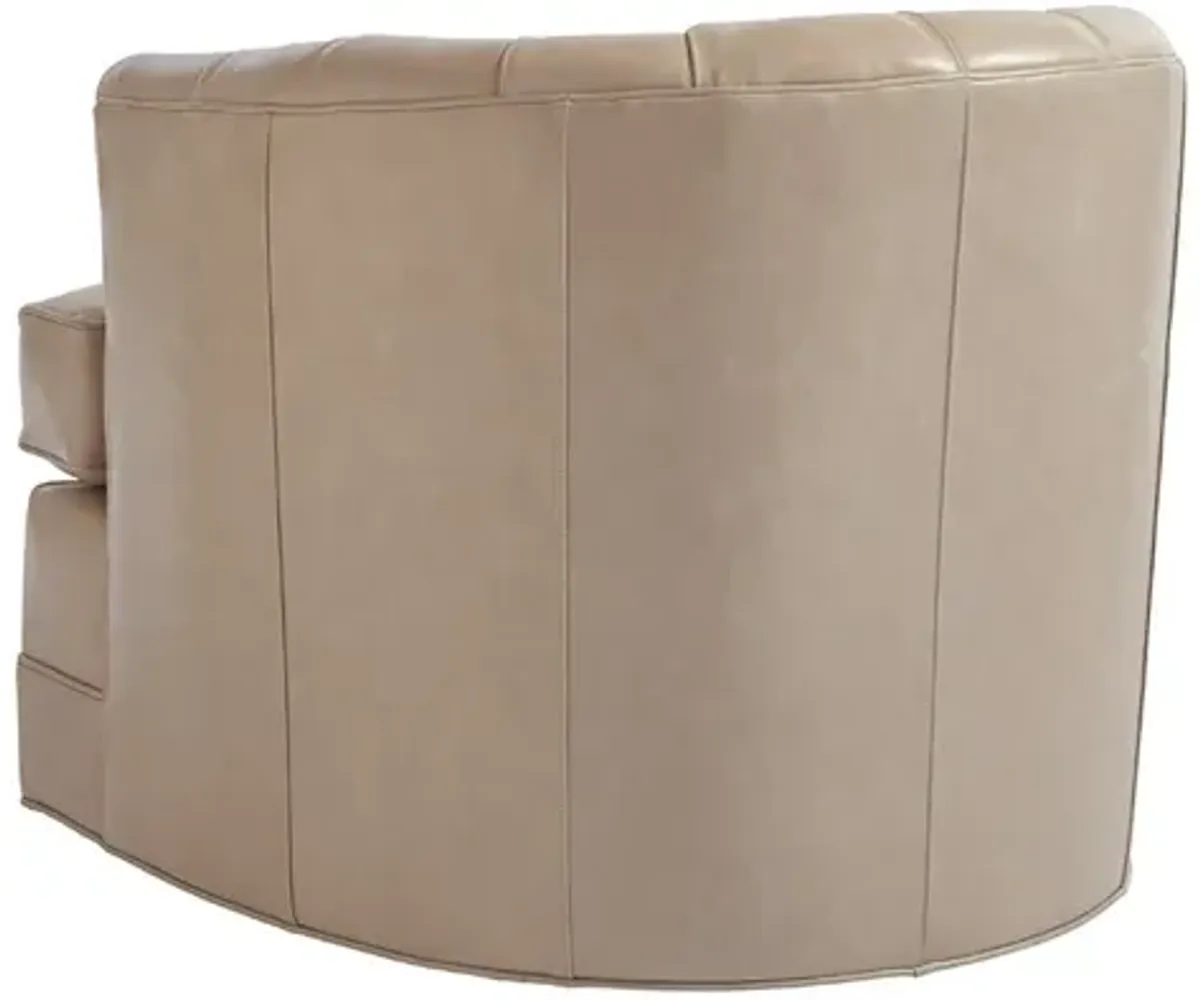 Barclay Butera Upholstery by Barclay Butera Cliffhaven Leather Swivel Barrel Chair