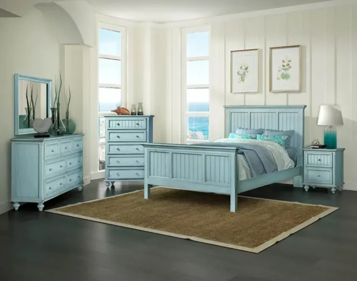 Seawinds Monaco Blue Finish Queen Headboard