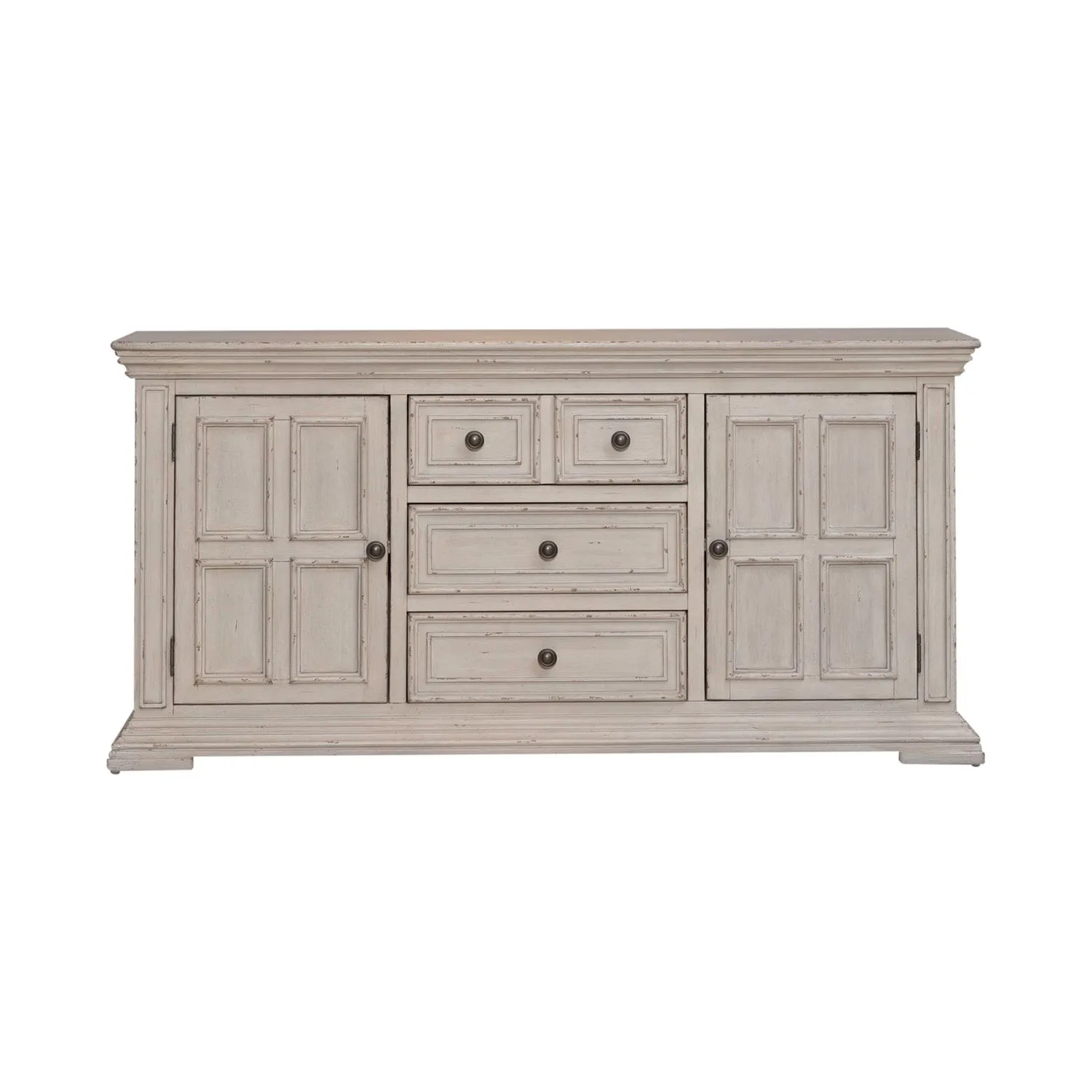 66-INCH WHITE TV ENTERTAINMENT CONSOLE - BIG VALLEY