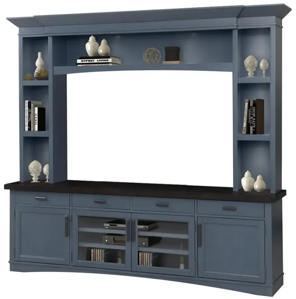 Parker House Americana Modern Collection 92 Inch Denim Media Entertainment Center