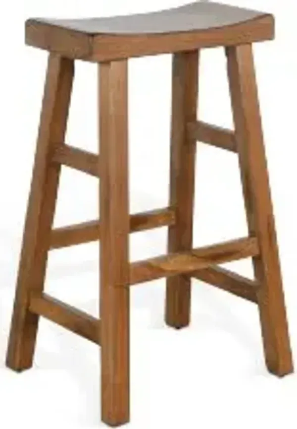 Sunny Designs Sedona Rustic Oak 30 Inch Saddle Seat Stool with Wood Seat