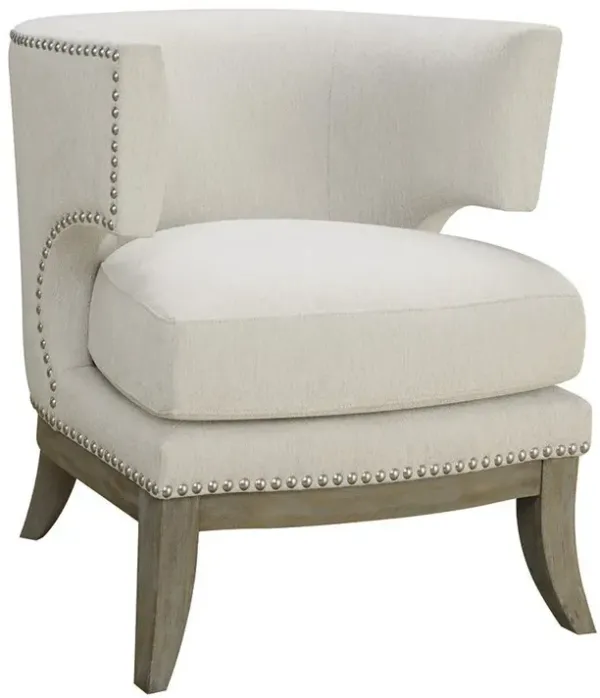 Coaster Jordan Upholstered Barrel Back Accent Chair White