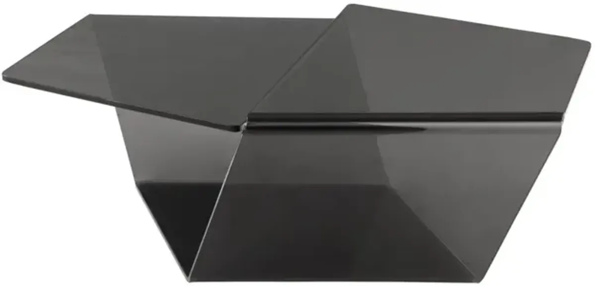 Chintaly Contemporary Tinted Bent Glass Cocktail Table