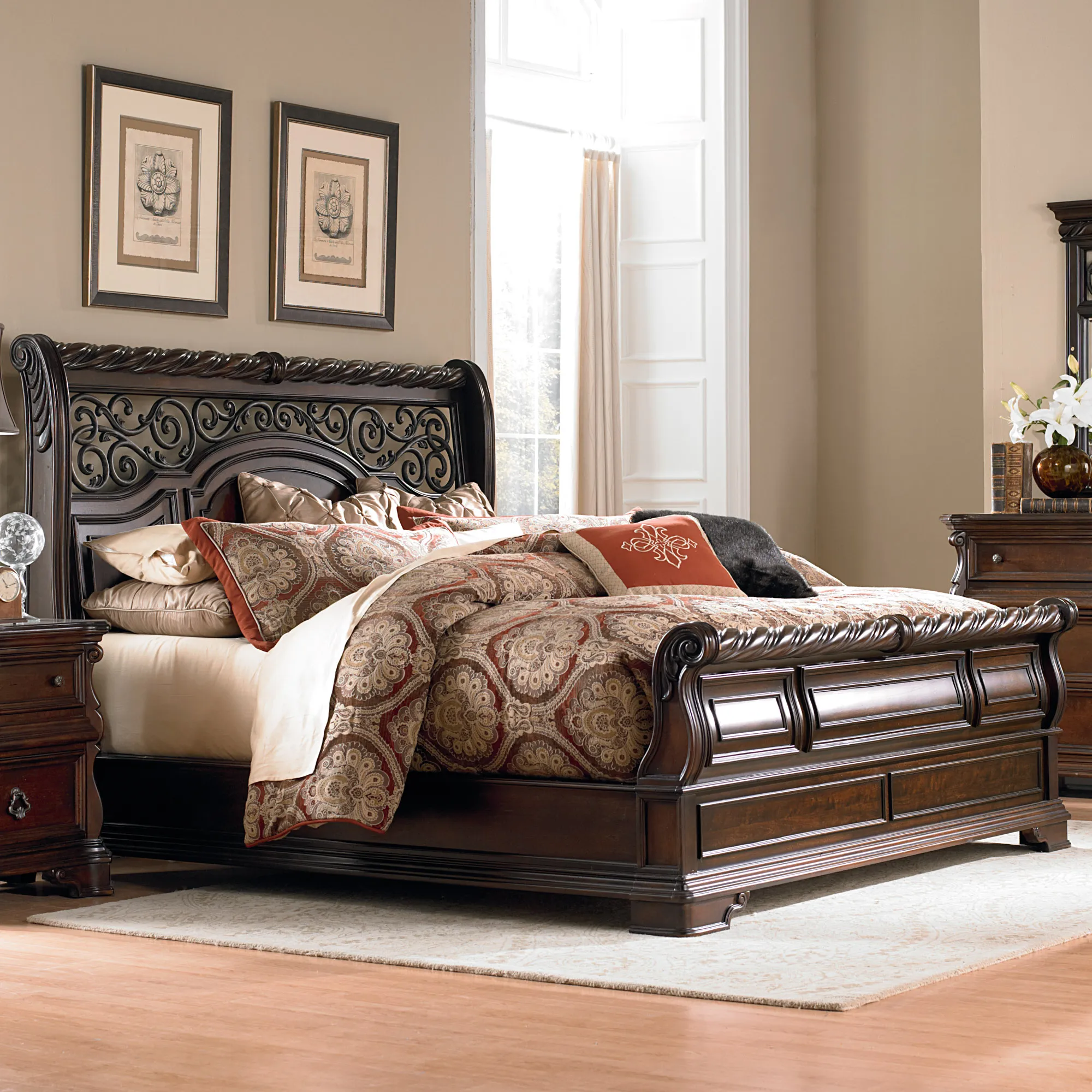 KING CALIFORNIA SLEIGH BED - ARBOR PLACE