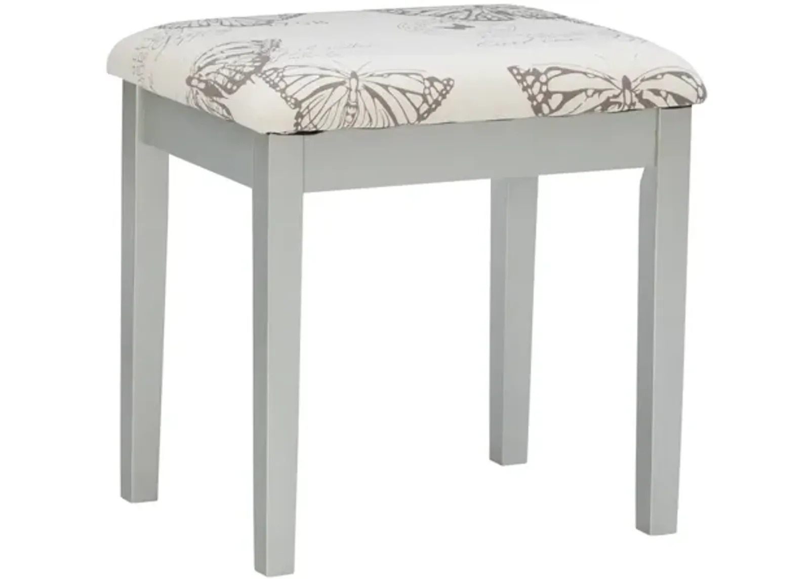 Silver Butterfly Vanity & Stool