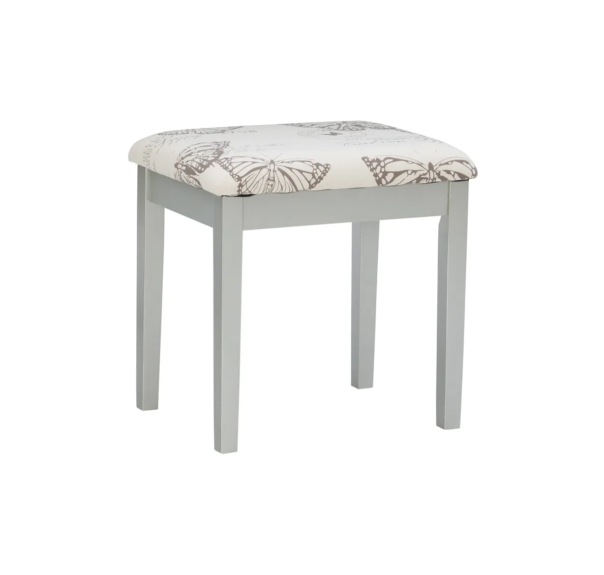 SILVER BUTTERFLY VANITY AND STOOL