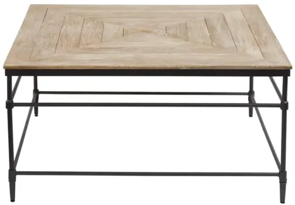 Martin Svensson Fenway 36 Inch Solid Wood Square Coffee Table in Pickled Mango