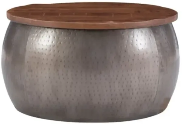 Powell Royce Small Pewter Drum with Storage