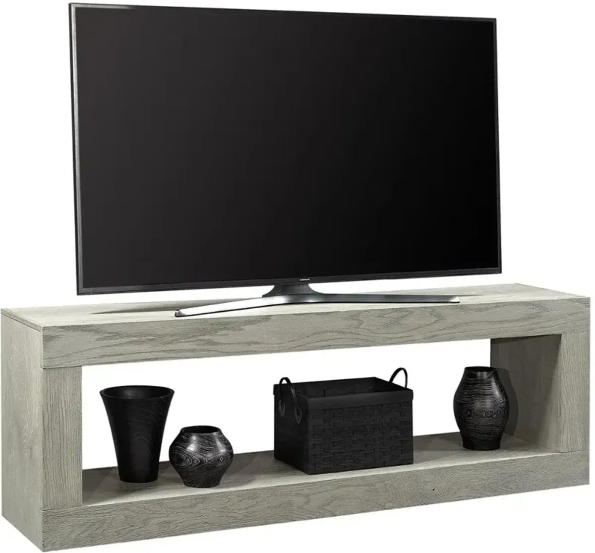 Aspenhome Nova Oak Heather Gray 74 Inch Open TV Stand Console